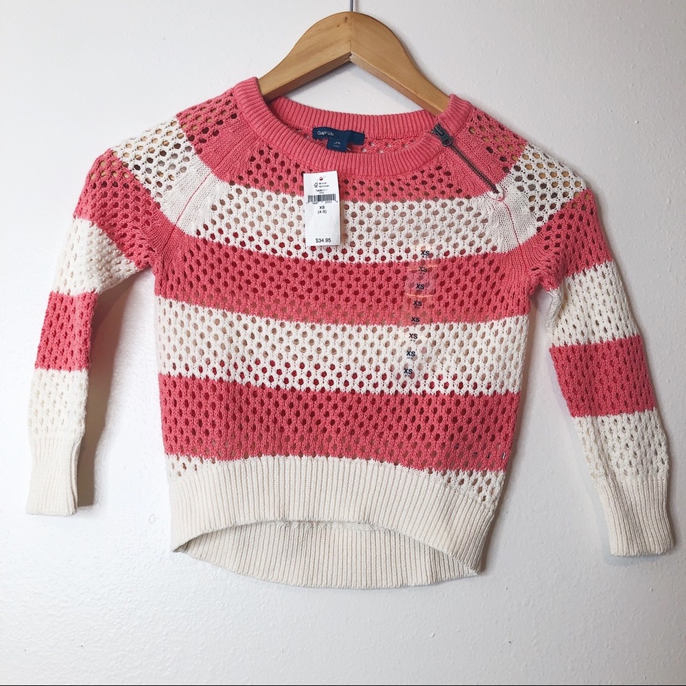 NWT! GIRLS GAP STRIPE SWEATER - Picture 2 of 4